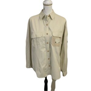 Ralph Lauren Cream Long-Sleeve Utility Button-Down Shirt